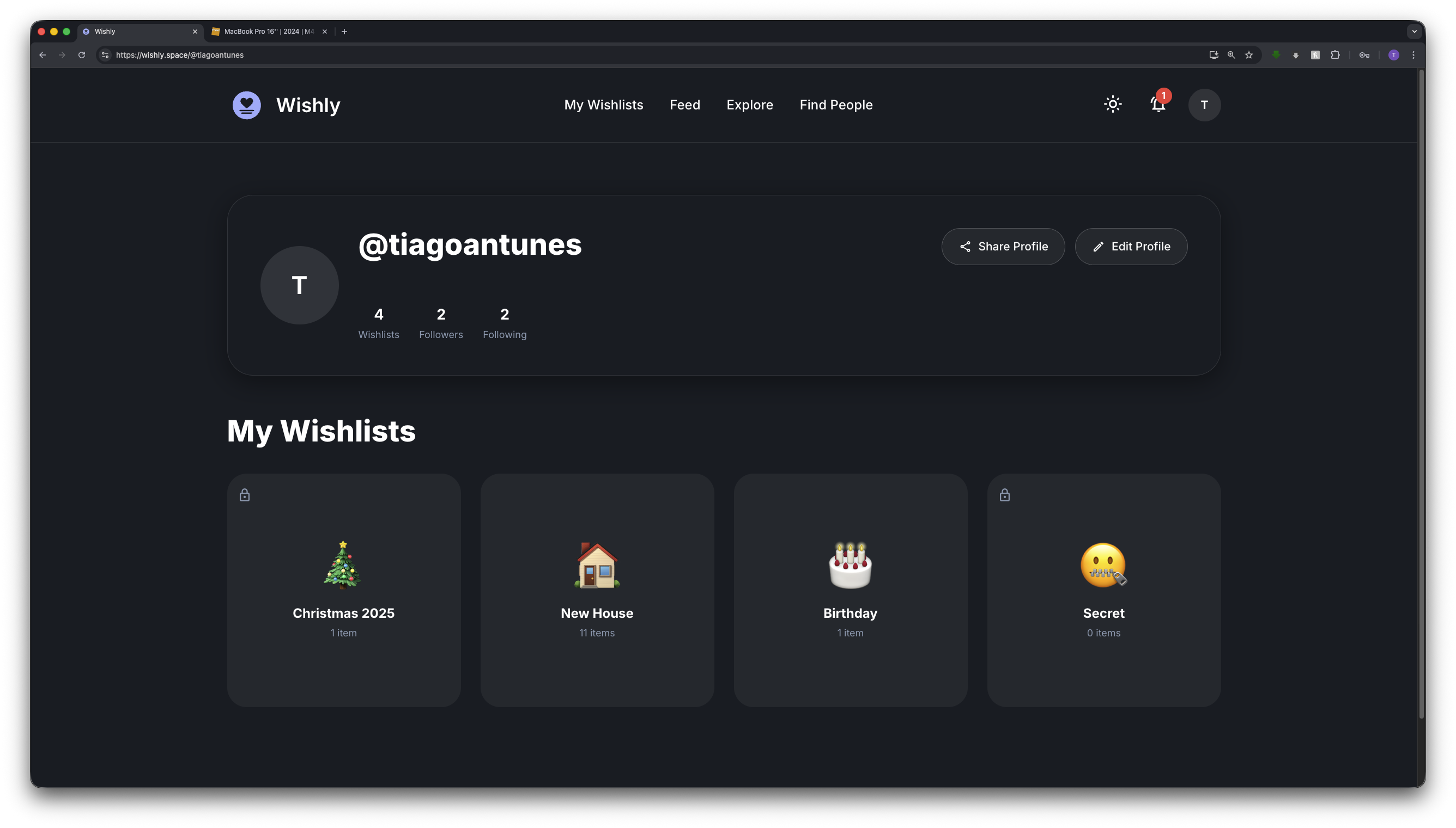 Wishly - Social Wishlist Platform screenshot