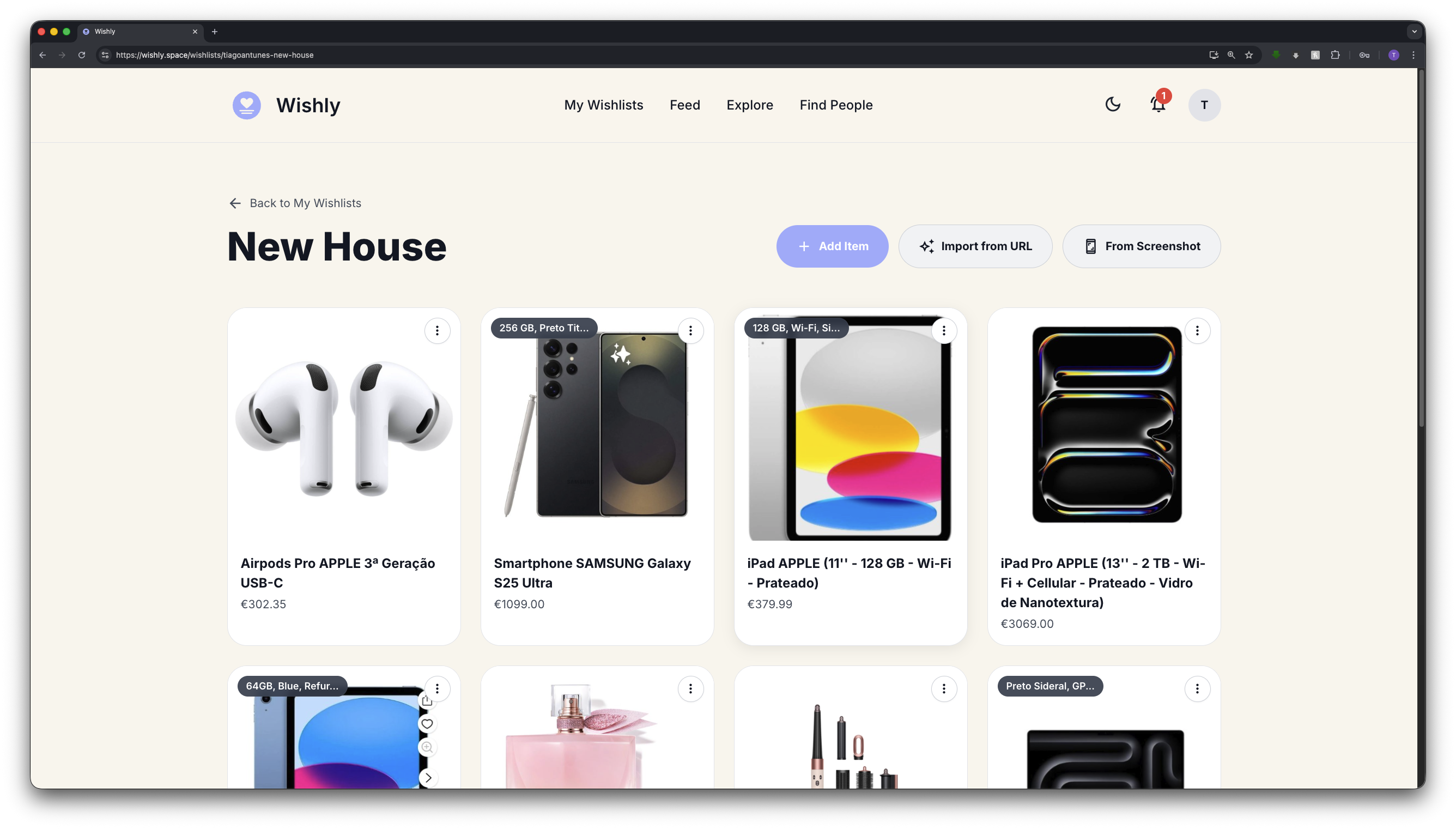 Wishly - Social Wishlist Platform screenshot
