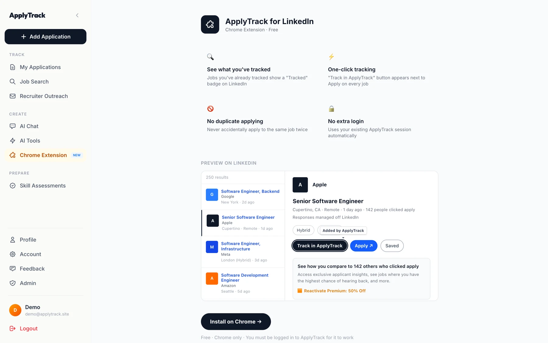 ApplyTrack — chrome extension