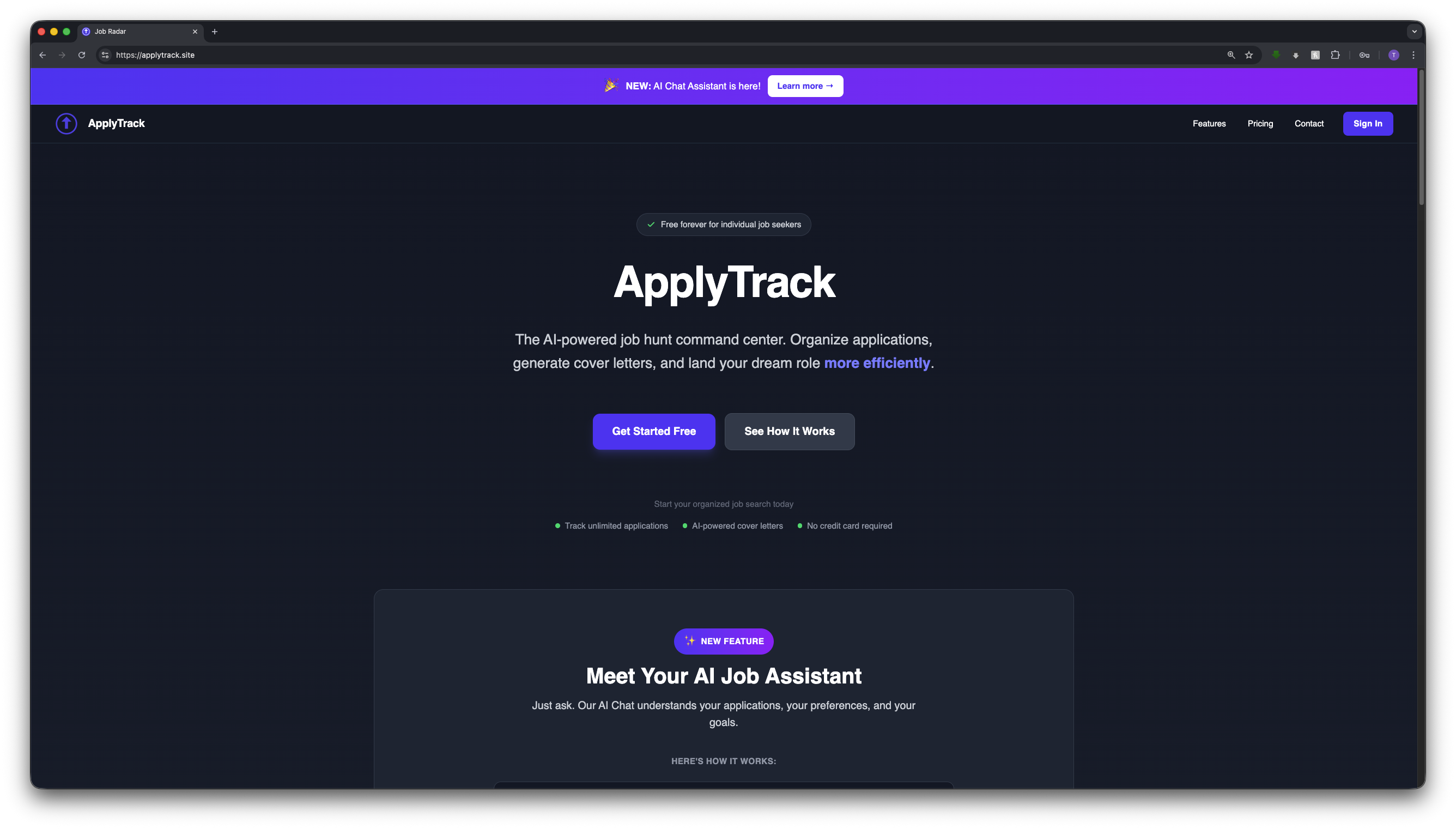 ApplyTrack - AI-Powered Job Application Tracker screenshot